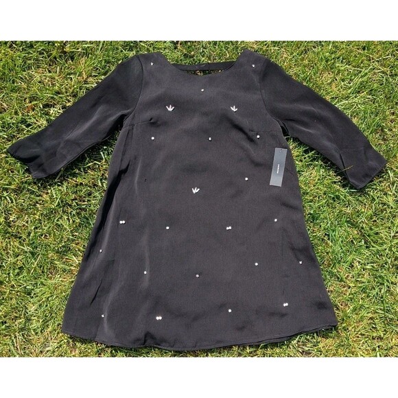 Lulus Dresses & Skirts - NWT Rhinestone Mini Dress Sparkly Black Embellished Shift Dress Size Small Lined